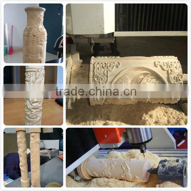 wood cnc sculpture machine 4.5KW Italy HSD air cooling spindle support CAD or CAM