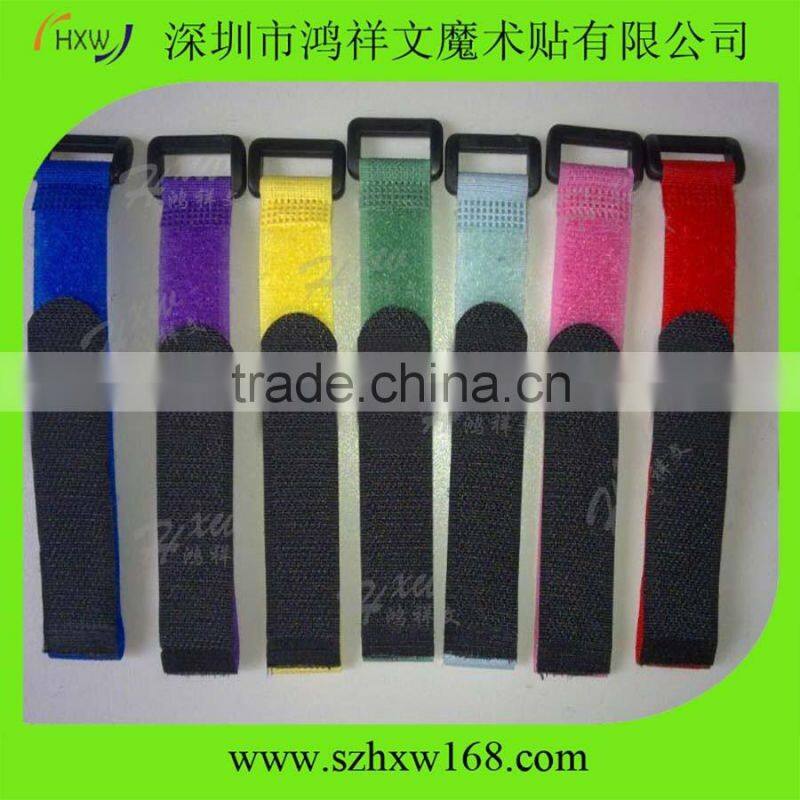 Adjustable nylon wiring accessories hook and loop belt buckle