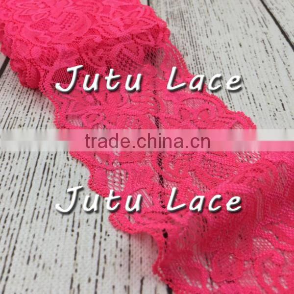 Hot-selling 8cm width lace elastic hair bands -stretchy elastic trim -decorative lace trim