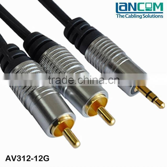 LC High Performance aux cable, Gold Plated 3.5mm stereo cable male to male, rca cable