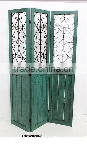 Water Paint Handmade Doors Fold Shutter Antique Wooden Screens