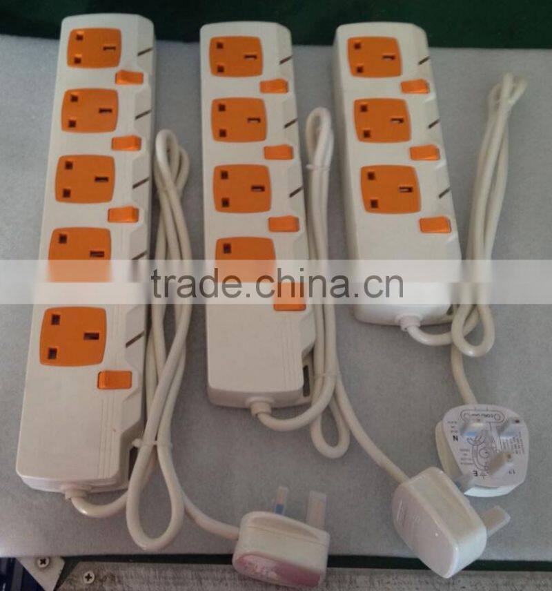 New design high quality 3 core electric power extension sockets outlet,UK, Multi,EU