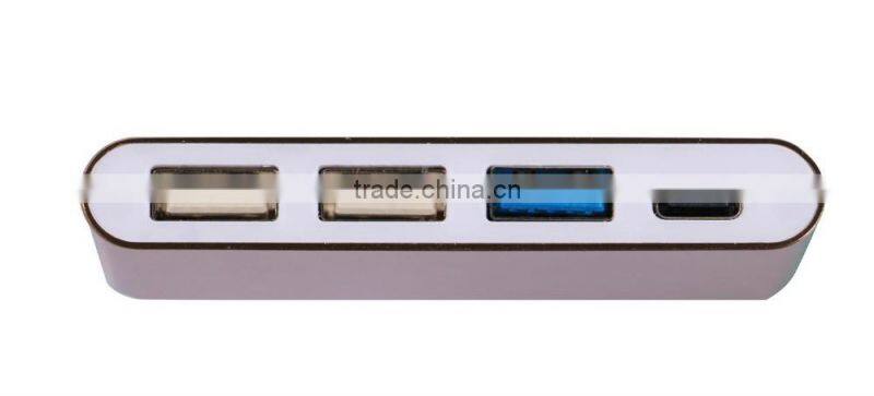 OEM/ODM MultiFunction usb3.1 usb c hub combo,type c male to type A and type C female data cable adapter For PC Laptop