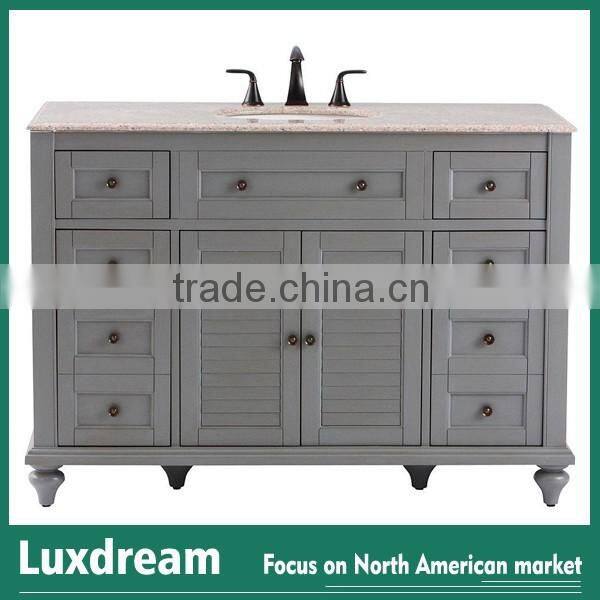 Grey 60" double cupc sinks bathroom vanity wholesale
