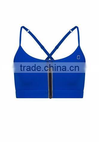 Trendy Design Women Sports Bra Front Zipper Support Yoga Top