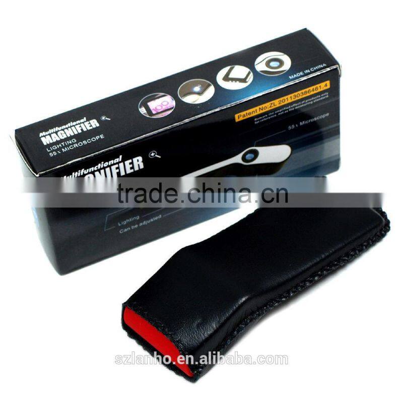 Mini 3X - 10X - 55X Jewelers Loupe / Magnifier / Microscope with LED & UV Lights