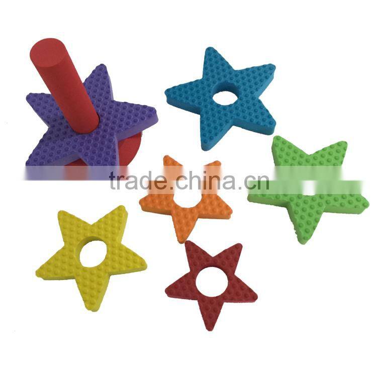 Melors eva foam custom design stacking star bath toy for kids OEM eva toy manufacturer wholesale custom baby bathing play toy