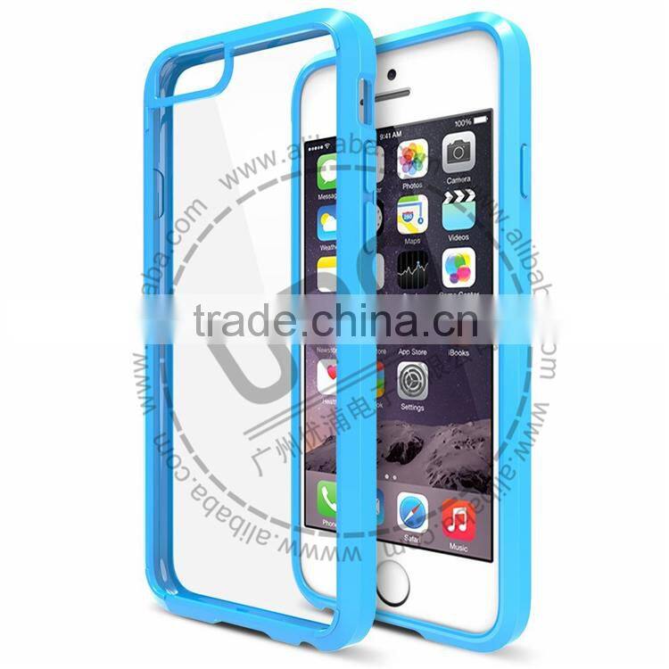 For iPhone 6 6s 7 Case,Hard back plastic PC+Tpu Crystal Clear Hard Phone Case