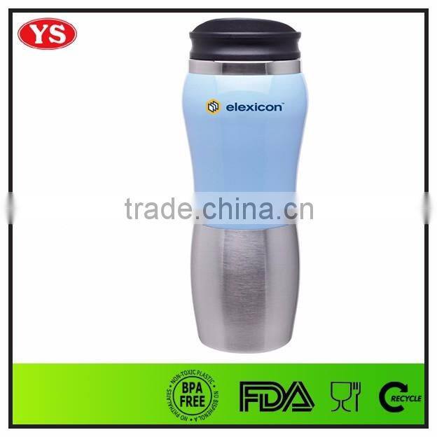 food grade double wall 14oz stainless steel tumbler with press lid