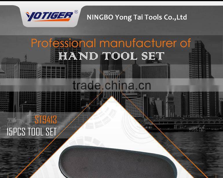 15pcs Mini Gift Tin Box EVA Tray Tool Set, Socket, Bit Tool Set