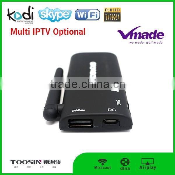 manufacturer wholesale Amlogic S805 1G+8G Quad-core android4.4 H.265 3D Bluetooth wifi micracast remote android TV stick dongle