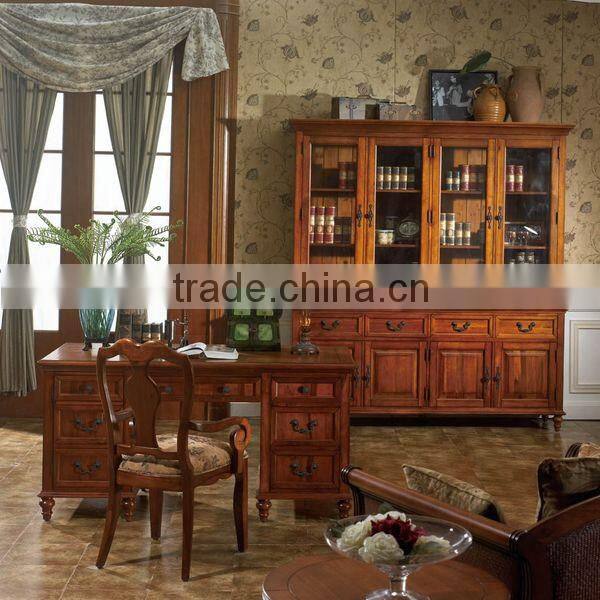 modern 4 drawer bookcase with glass doors