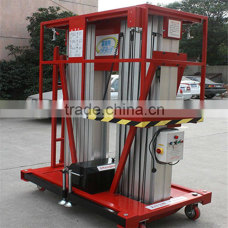 10m single aluminum mast lift man lift platform hydraulic vertical platform lift