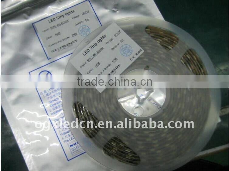 SMD 5050 RGB multi-color Flexible LED Strip Light 5m/roll 300leds Waterproof IP65 DC12V LED String