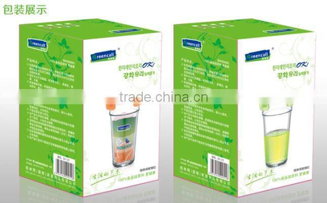 400ml clear glass cup with PP lid