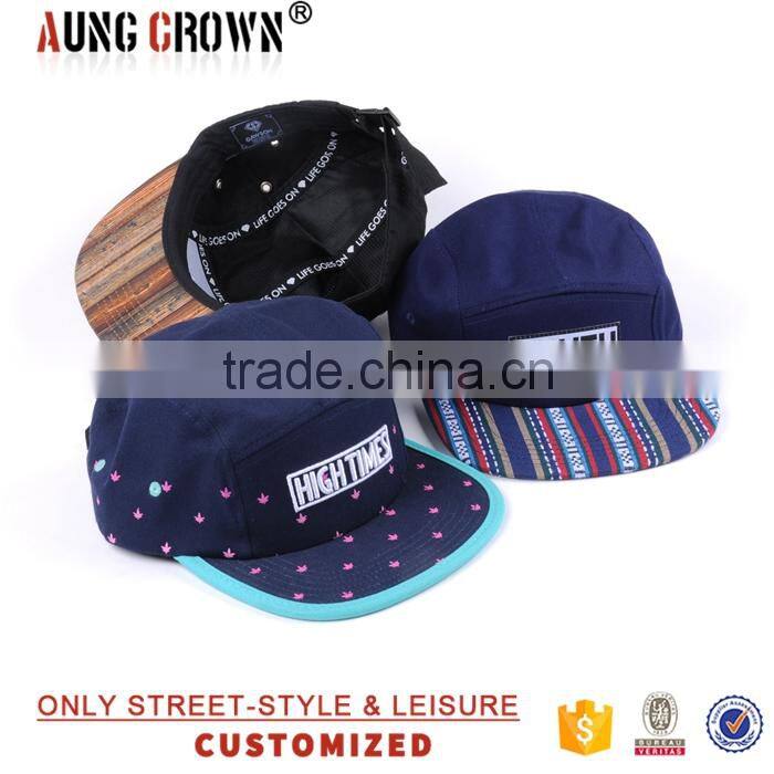 design custom made your own flat brim 5 panel cap