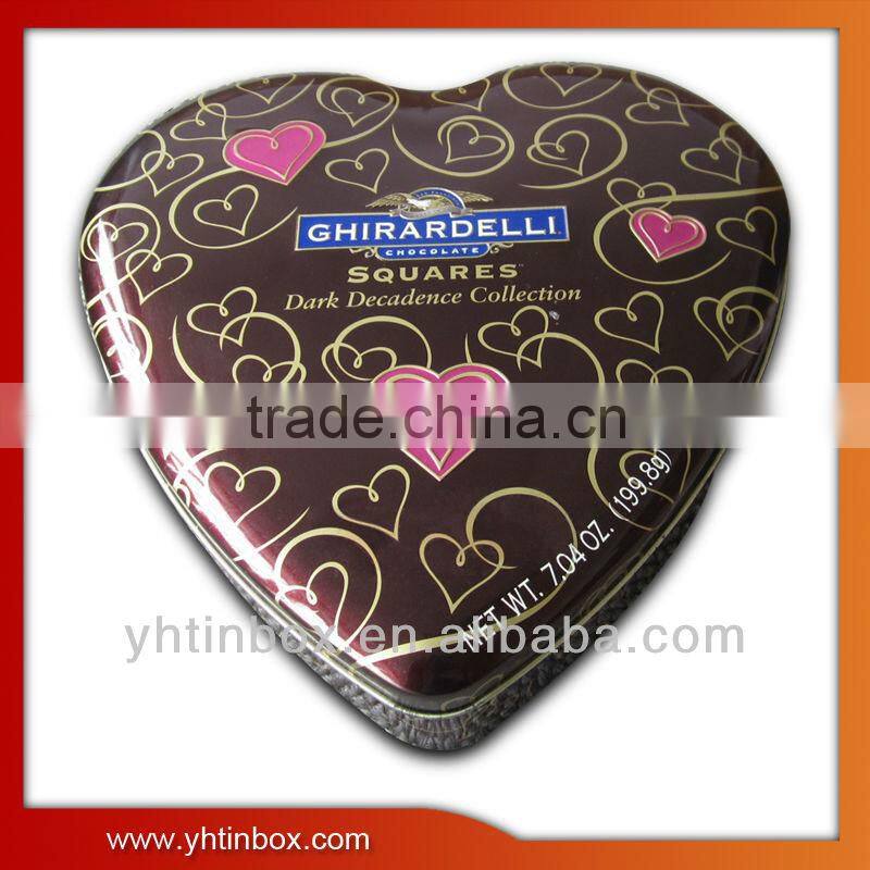 Heart shape chocolate metal container