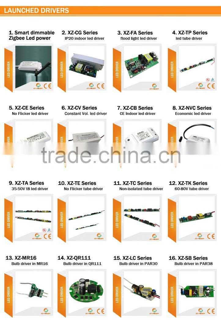 China 3-18W led bulb driver CE/EMC/LVD approved high quality for PAR30 PAR38 MR16 QR111 GU10 E26 E27 B60