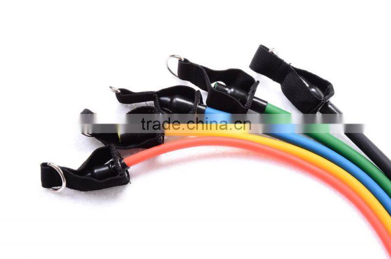 Soozier 11 pc Resistance Band Set Yoga Pilates Abs Exercise Fitness Workout Rope