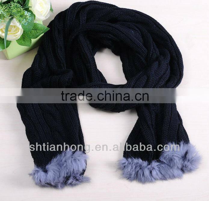 winter fashion knit fluffy scarf