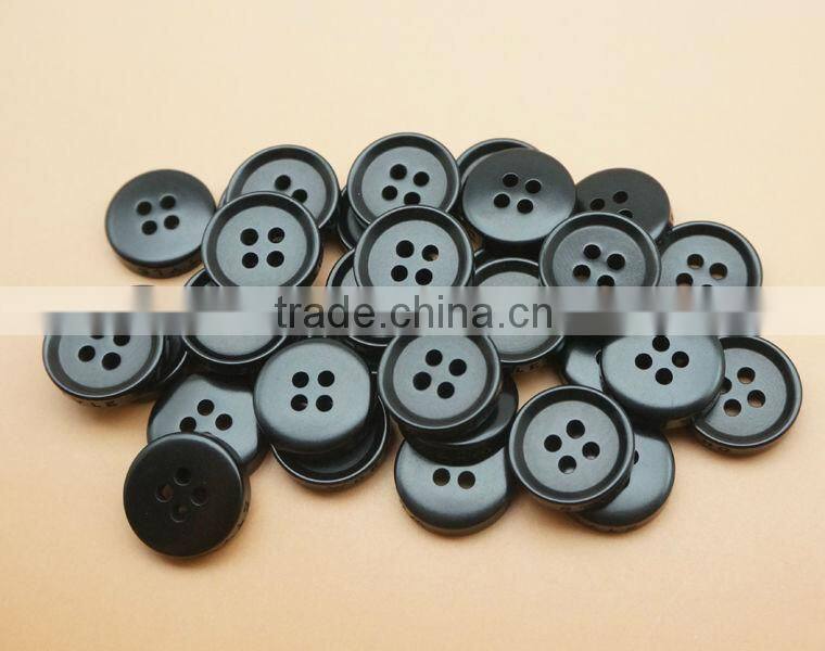 Fancy 4 Holes High Quality Black Natural Burnt Corozo Nut Buttons with Logo Engraved on Side