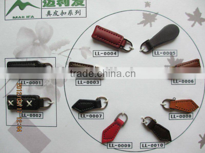 fashionable leather zipper puller for garments bags