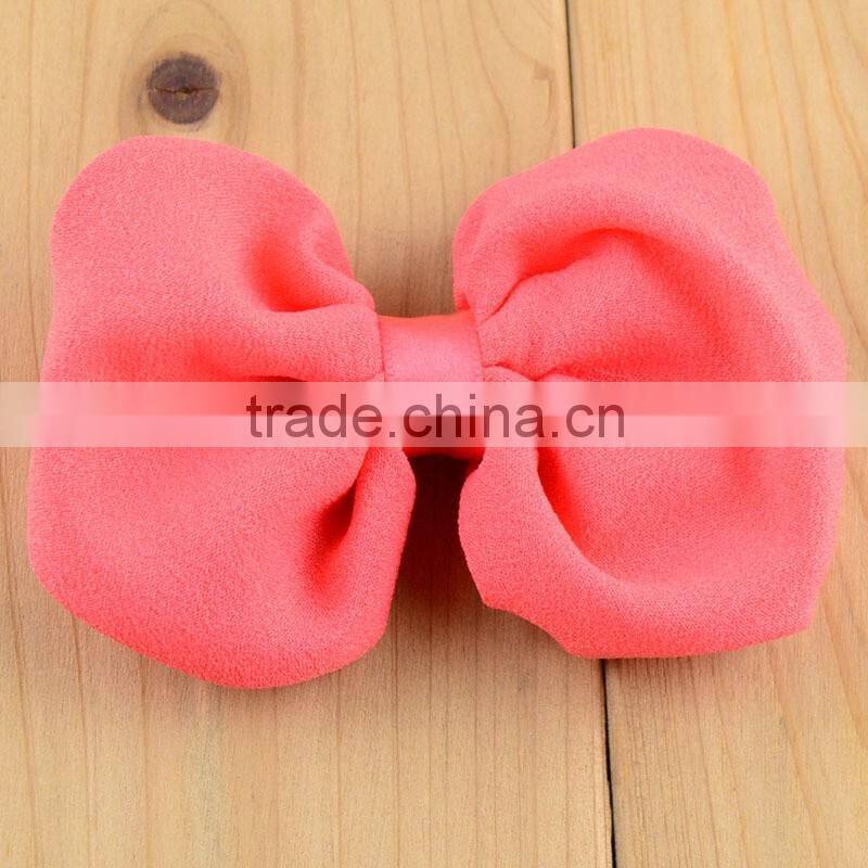 Chiffon Fabric Hair Bows Tie Wholesale hair pin chiffon bow flowers