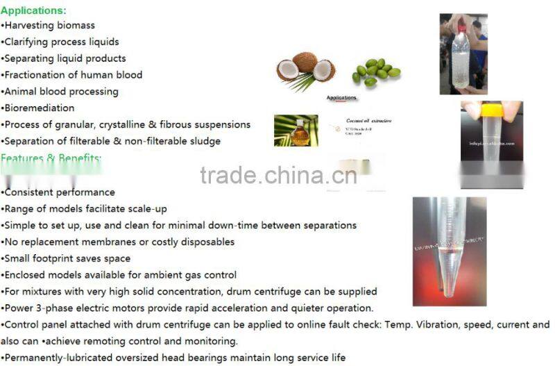 FUYI High speed tubular centrifugal cold press virgin coconut oil making machine