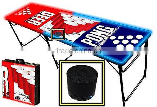 Professional Beer Pong Table with speaker / Optional Glow Lights, Bluetooth Speaker & Holes