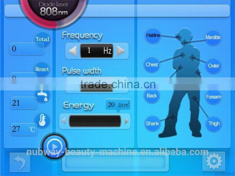 Nubway 2015 New 10.4 Inch Screen Keyword 810nm Diode Laser Hair Removal Machine