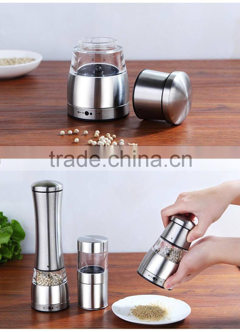 Household Manual Adjustable Salt And Pepper Grinder Mill stainless steel Spice Grinder shaker
