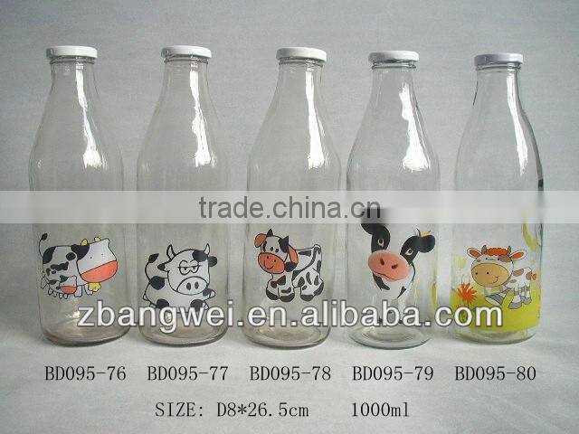 1 liter glass bottle for milk