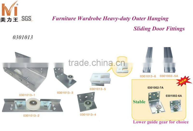 Funiture Heavy-duty Wardrobe Sliding Closet Door Roller Fittings Hardware System