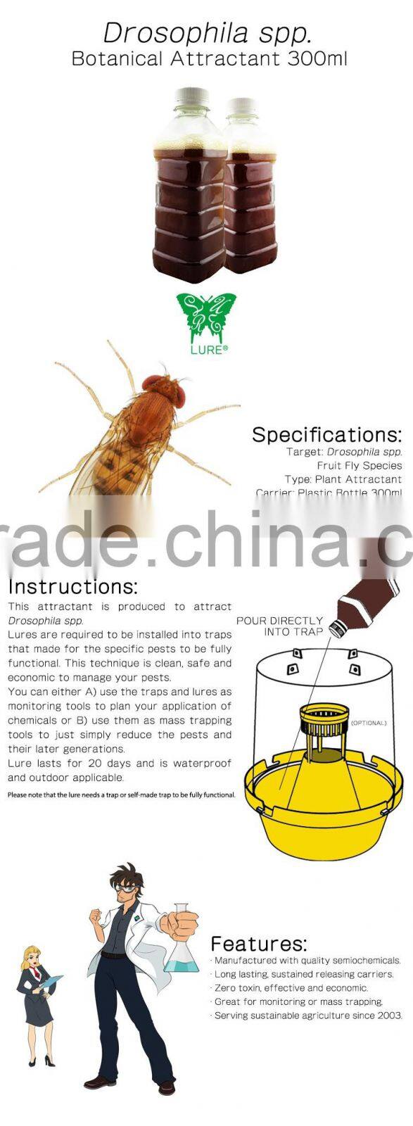 Drosophila spp. Attractant, Plant/Botanical Attractant for Fruit Fly Species