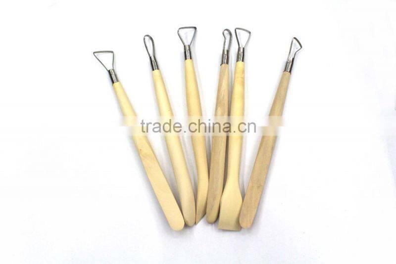 6pcs Hand Clay Pottery tools set with steel ribbon blades /sculpting tools