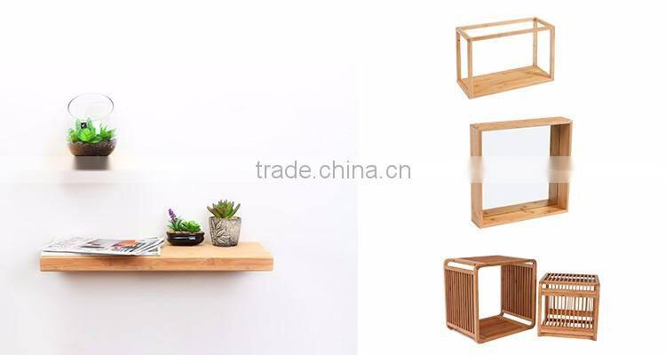 Eco-friendly bamboo wall mount cube for living room