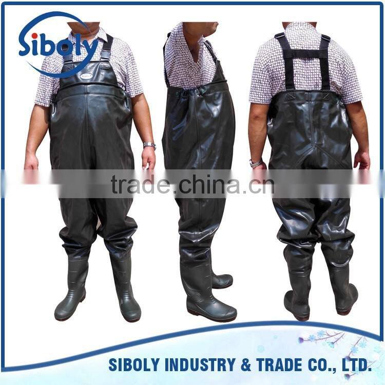 chest high waders being widely used among fishermen and waterway workers cheap waterproof working wear