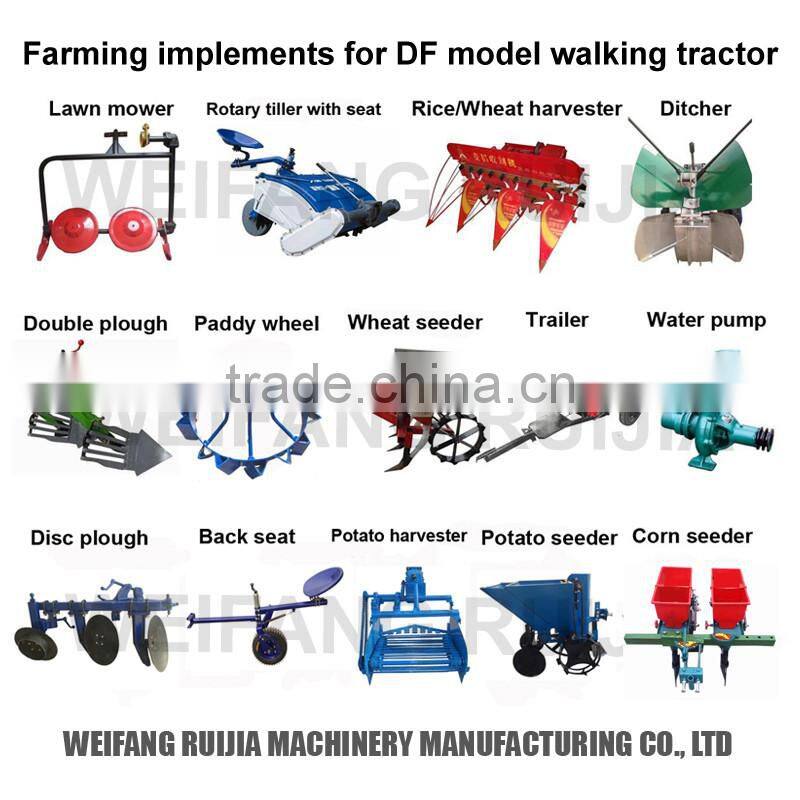 Hot sale factory price power trailer tractor made in China ! 8hp to 22hp diesel walking tractors with accessories for sale !