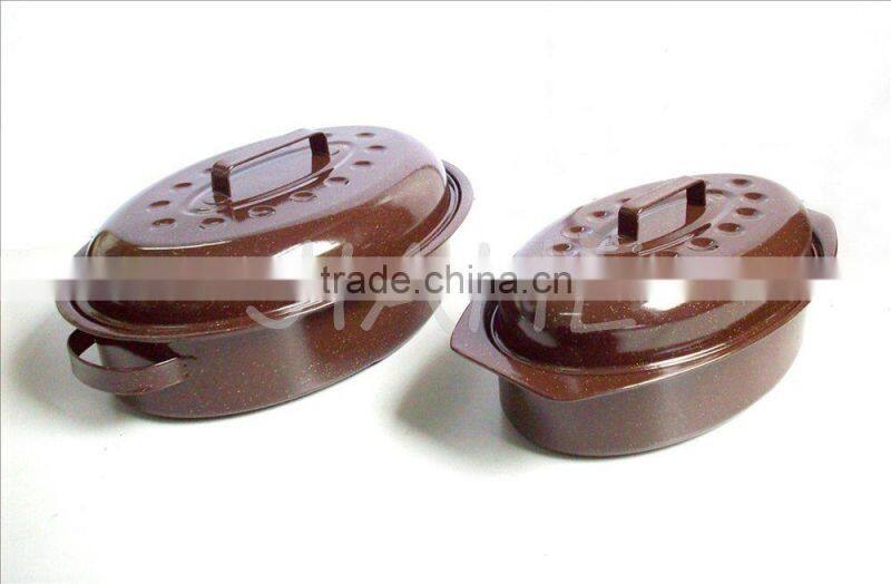 Chocolate Chicken Roaster enamel roaster