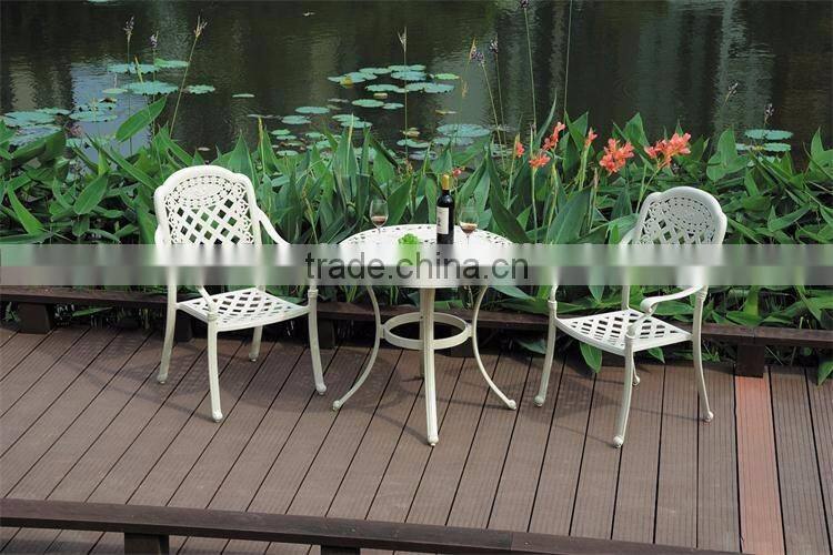 Powder coated aluminum patio table and chairs