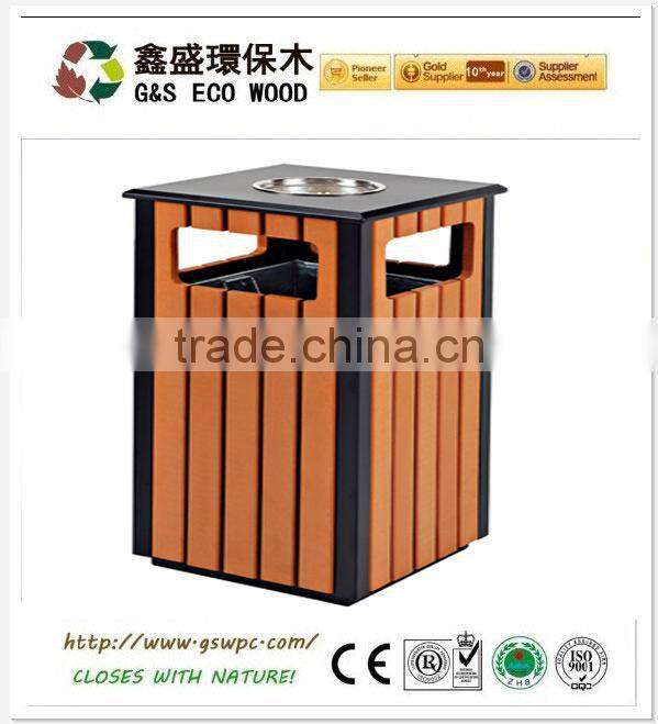 2016 High Quanlity Cheap Outdoor Environment wood plastic composite WPC Dustbin / Trash Can