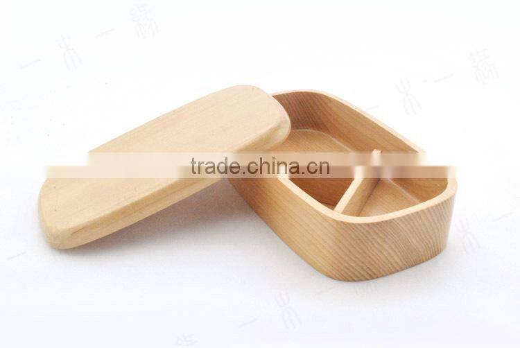 Eco-friendly Wooden Lunch Box Lunch Tray with Lid Divided tray with Lid