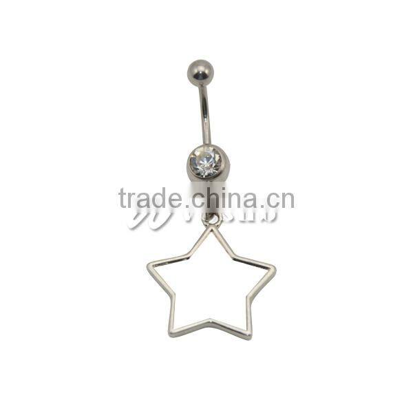Wholesale Cheap Unique Cool Star Shape Sublimation Hypoallergenic Pregnancy Surgical Nickel Free Steel Belly Button Rings