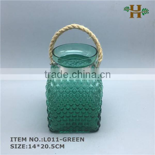 beautiful hanging square block glass vase