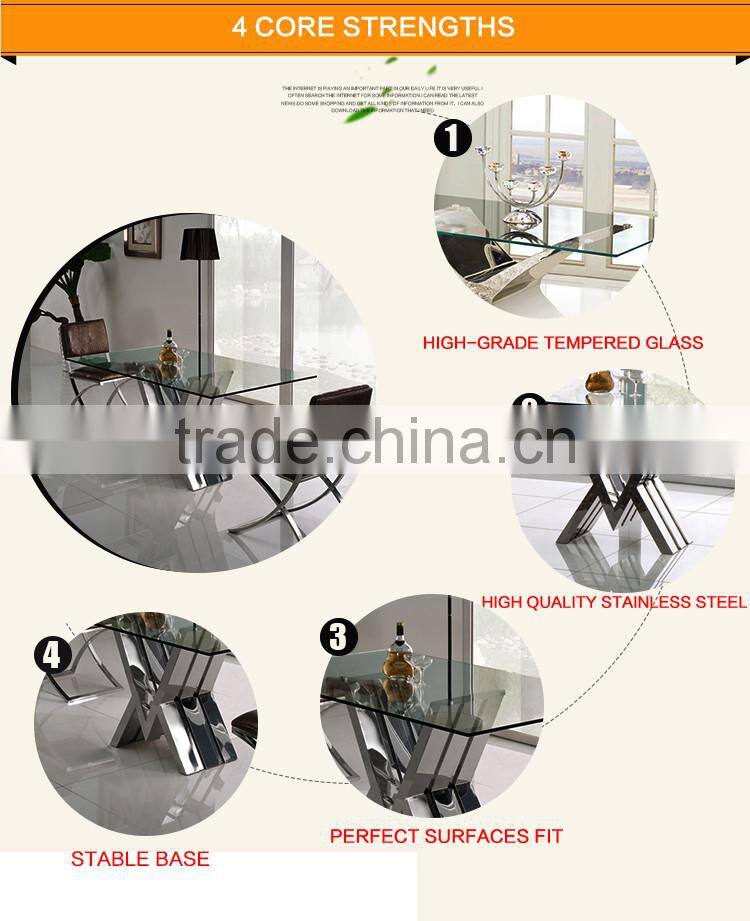 TH318 Dining Room Furniture Simple Square Dining Table Glass