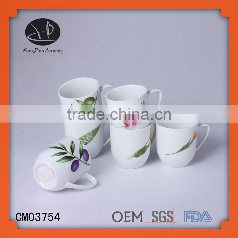 Eco-Friendly Feature and Mugs Drinkware Type cheap ceramic mugs,Ceramic wedding souvenirs cups with green leave