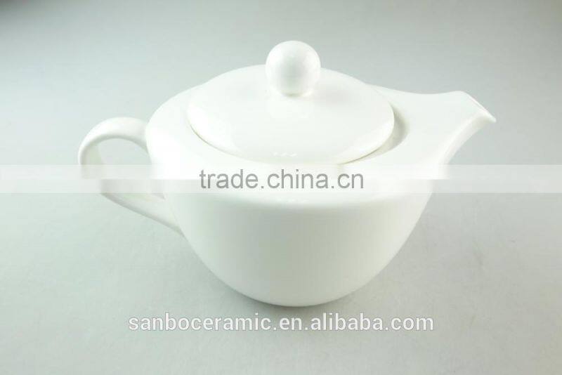 Unique shape white ceramic teapot coffee pot in stock