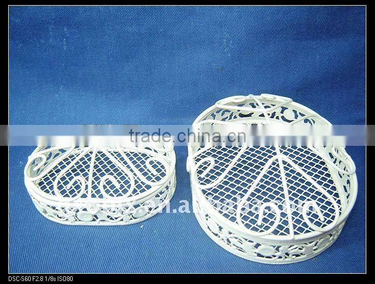 Creamywhite wire storage corrugated boxes set of two