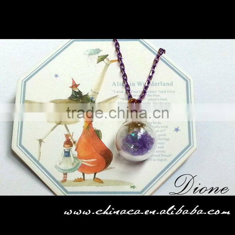 New Real Dried Flower Glass Ball Pendant glass dome pendant necklace