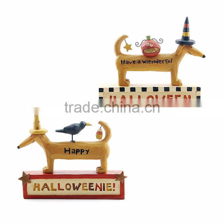 Custom Halloween party cute dressed dog statue supplier